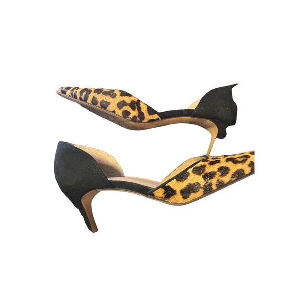 Franco Sarto Leopard Print DOrsay Pumps With Pointed Toe 3 Inch Heels - Picture 5 of 9
